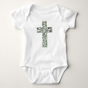 Easter Lily Cross - He is Risen! Baby Bodysuit