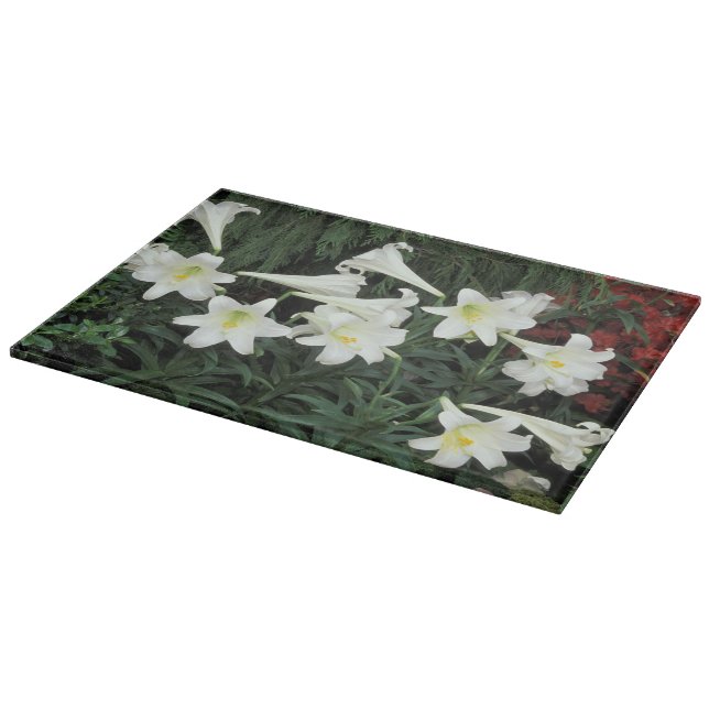 Easter Lily (Lilium regale) Cutting Board (Corner)
