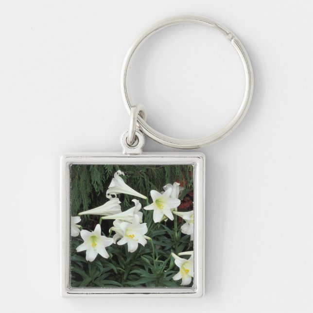 Easter Lily (Lilium regale) Key Ring (Front)