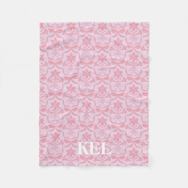 Easter Lily Monogram Blanket (Front)