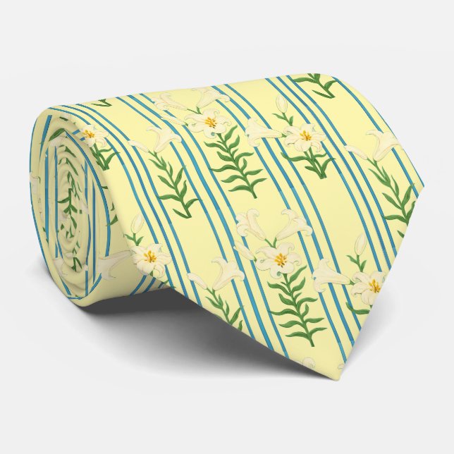 Easter Lily Neck Tie (Rolled)