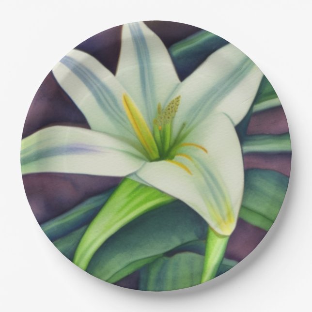 Easter Lily Paper Plate (Front)