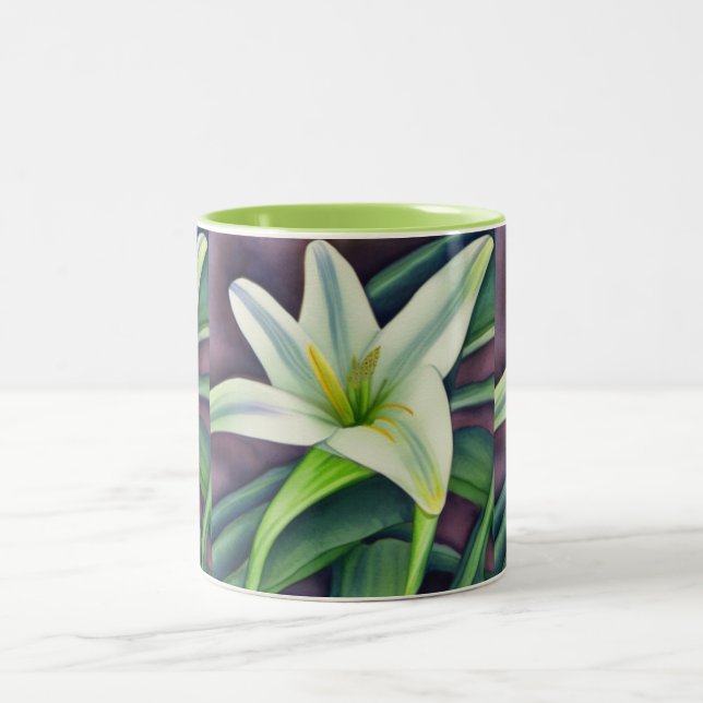 Easter Lily Two-Tone Coffee Mug (Center)