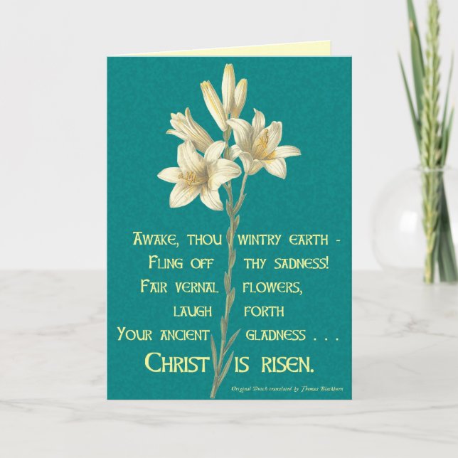 Easter Lily with Blackburne quote Easter Card (Front)