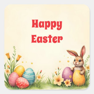 Easter Little Rabbit Popular Collection Square Sticker