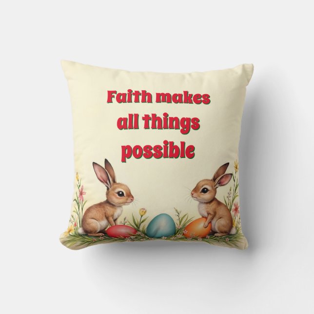 Easter Little Rabbits Vintage Popular Collection Cushion (Front)
