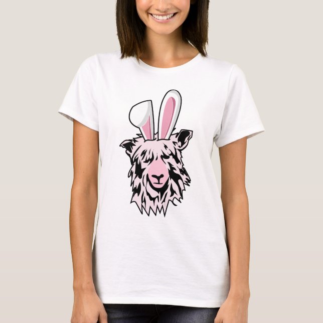 Easter Llama / Alpaca with Bunny Ears T-Shirt (Front)
