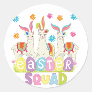 Easter Llama Squad Alpaca Lovers Souvenirs  Classic Round Sticker