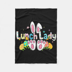 Easter Lunch Lady Bunny Ears Lunch Lady Easter Day Fleece Blanket