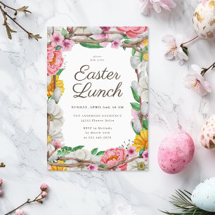 Easter Lunch Spring Flowers Invitation