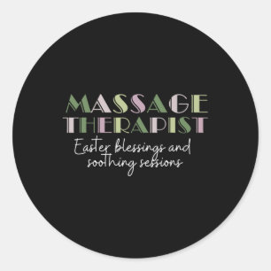 Easter Mage Therapist Cute Mage Bunny Happy Easter Classic Round Sticker