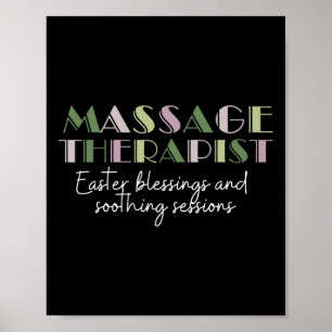 Easter Mage Therapist Cute Mage Bunny Happy Easter Poster