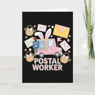 Easter Mail Carrier Bunny Postal Worker Cute Post Card