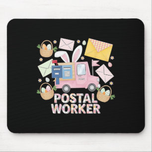 Easter Mail Carrier Bunny Postal Worker Cute Post Mouse Pad