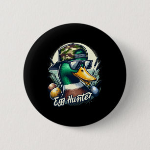 Easter Mallard Duck The Hunt Is On Easter Camo Duc 6 Cm Round Badge