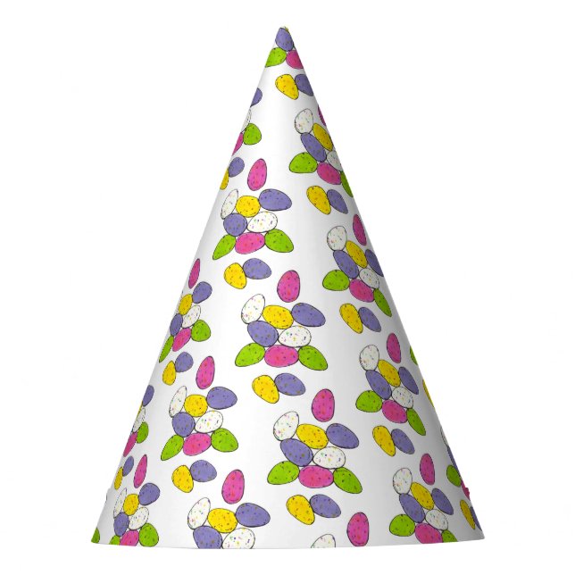 Easter Malted Milk Speckled Egg Candy Purple Pink Party Hat (Front)