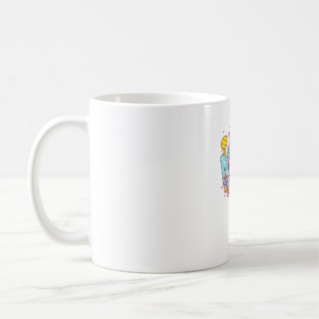 Easter Mama Bunny Ears Coquette Bow Easter Rabbit  Coffee Mug (Left)