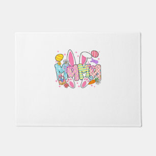 Easter Mama Bunny Ears Coquette Bow Easter Rabbit  Doormat
