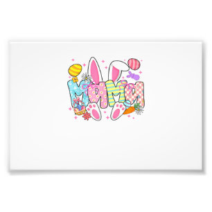 Easter Mama Bunny Ears Coquette Bow Easter Rabbit  Photo Print