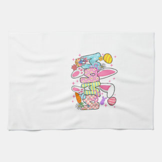 Easter Mama Bunny Ears Coquette Bow Easter Rabbit  Tea Towel