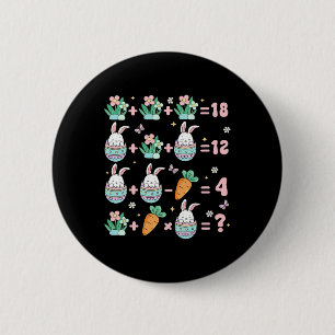 Easter Math Teacher Bunny Funny Rabbit Men Women 6 Cm Round Badge