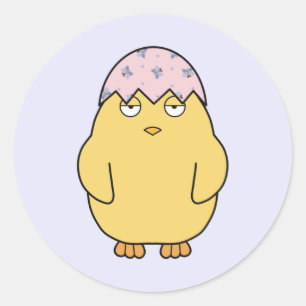 Easter Meh Chick 3 Classic Round Sticker