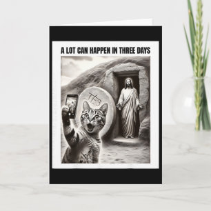 Easter Meme Cat Taking Selfie Jesus Resurrection C Card