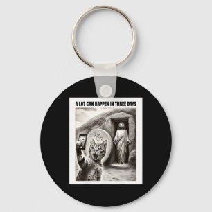 Easter Meme Cat Taking Selfie Jesus Resurrection C Key Ring