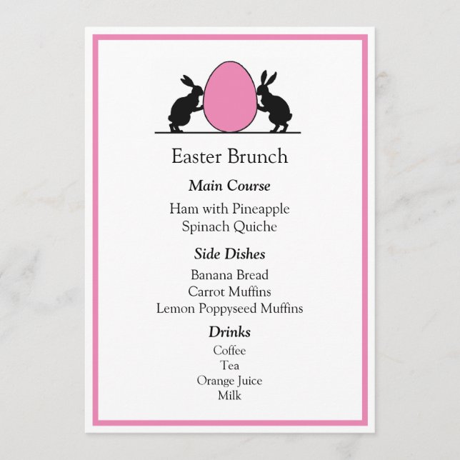 Easter Menu (Front)