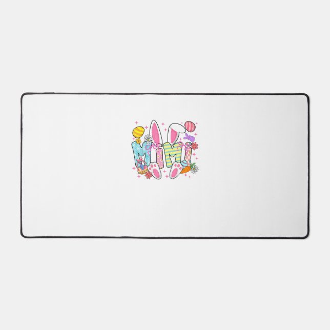 Easter Mimi Bunny Ears Coquette Bow Easter Rabbit  Desk Mat (Front)