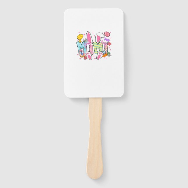 Easter Mimi Bunny Ears Coquette Bow Easter Rabbit  Hand Fan (Front)