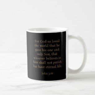Easter minimalist modern monogram John 3:16 black Coffee Mug