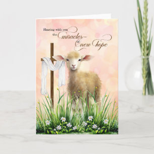 Easter Miracles of New Hope and Christian Cross Holiday Card