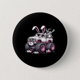 Easter Monster Truck Dabbing Bunny Monster Truck L 6 Cm Round Badge