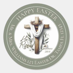 Easter Morning Cross Return Address Label