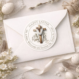 Easter Morning Cross Return Address Label