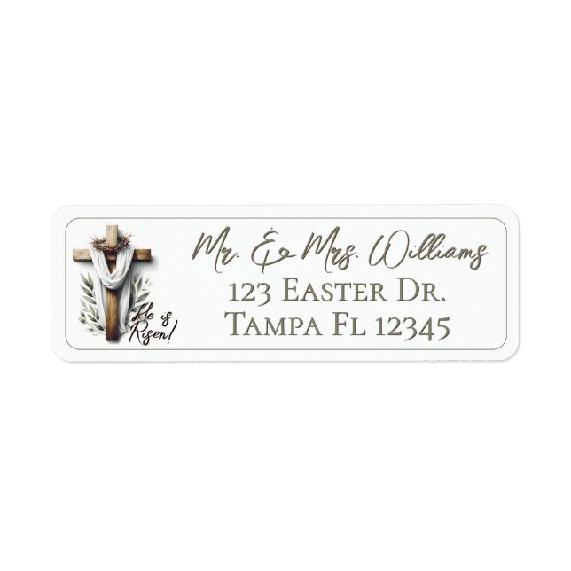 Easter Morning Cross Return Address Label (Front)