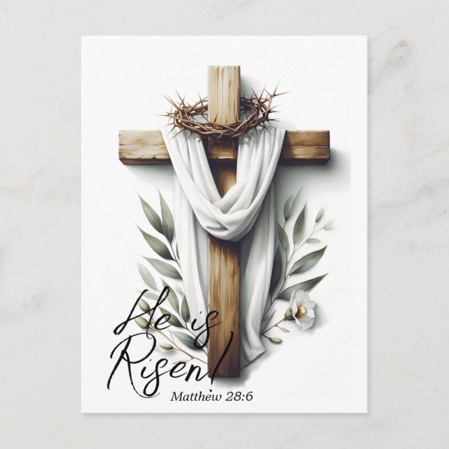 Easter Morning Cross with Crown of Thorns  Postcard (Front)