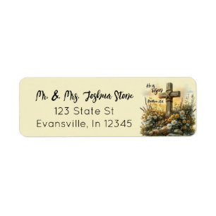 Easter Morning Cross with Glowing Sunrise Return Address Label