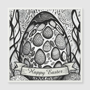Easter motif b/w cartoon with Easter eggs 25024