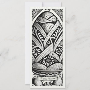 Easter motif b/w cartoon with Easter eggs 26006