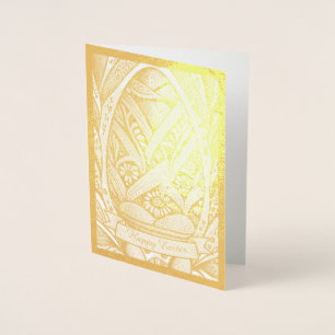 Easter motif b/w cartoon with Easter eggs 26006 Foil Card
