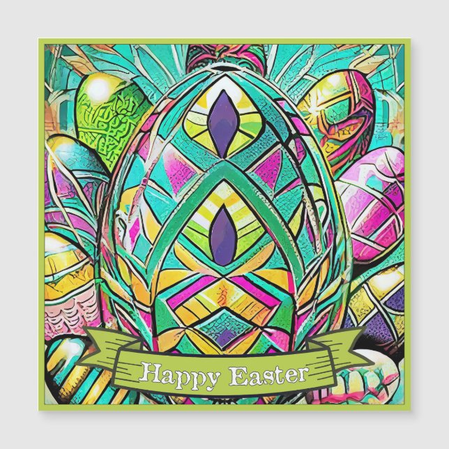 Easter Motif Coloured Cartoon with Easter Eggs 907 (Front)