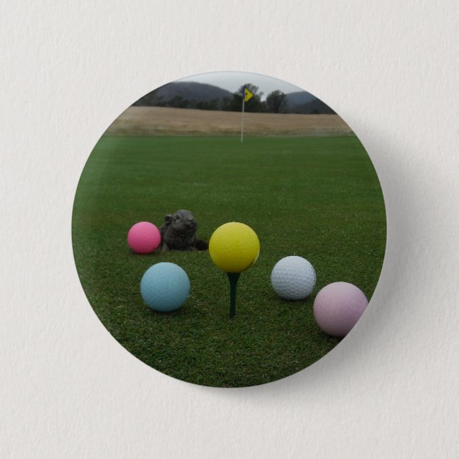 Easter mountain golf course 6 cm round badge (Front)