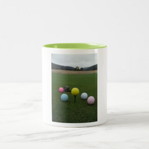 Easter mountain golf course Two-Tone coffee mug
