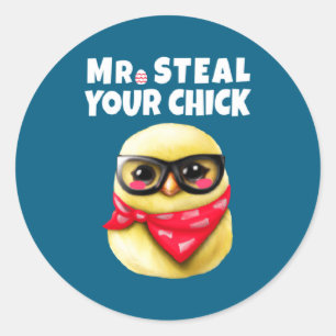 Easter Mr Steal Chick Toddler Classic Round Sticker