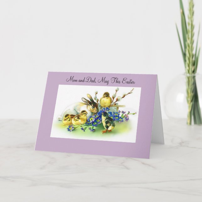 Easter Mum And Dad Holiday Card (Front)