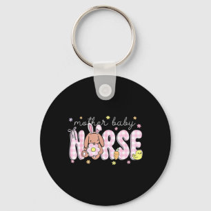 Easter Mum Baby Nurse Groovy NICU Neonatal Nurse Key Ring