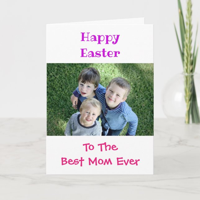 Easter Mum World's Best Ever Kids Photo Card (Front)