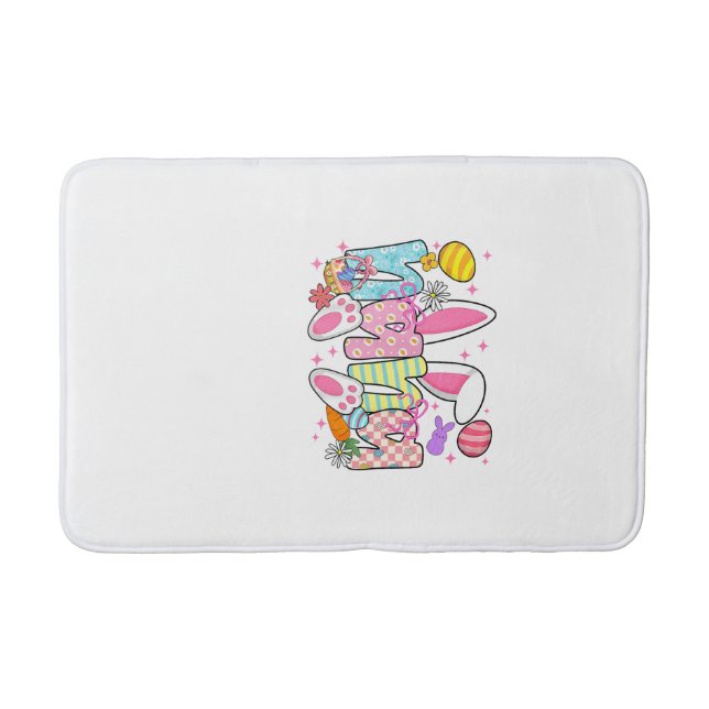 Easter Nana Bunny Ears Coquette Bow Easter Rabbit  Bath Mat (Front)